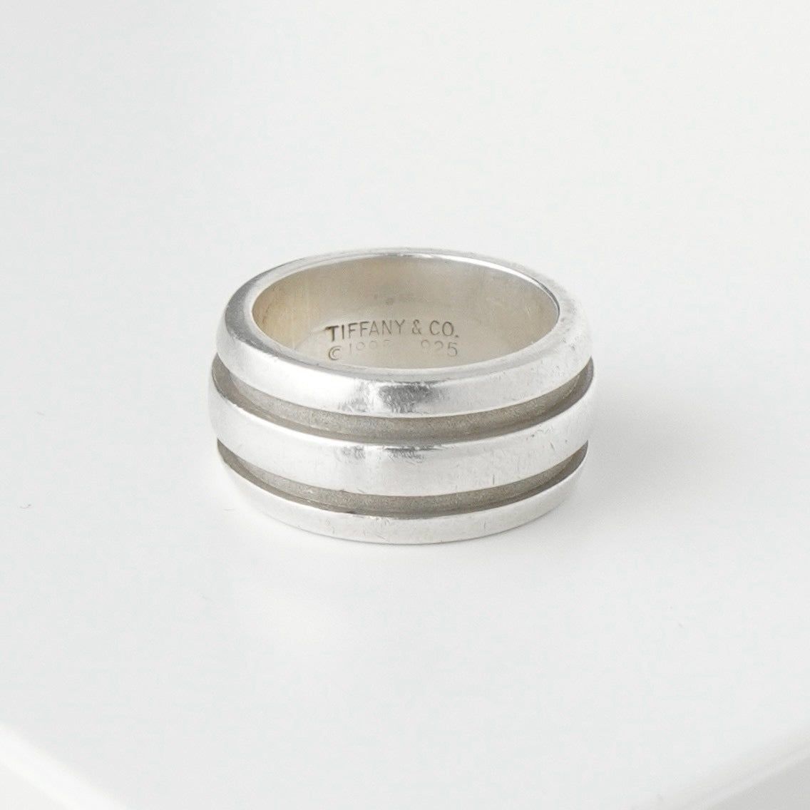 ティファニー グルーブド ダブルライン シルバー925 指輪 リング 7号