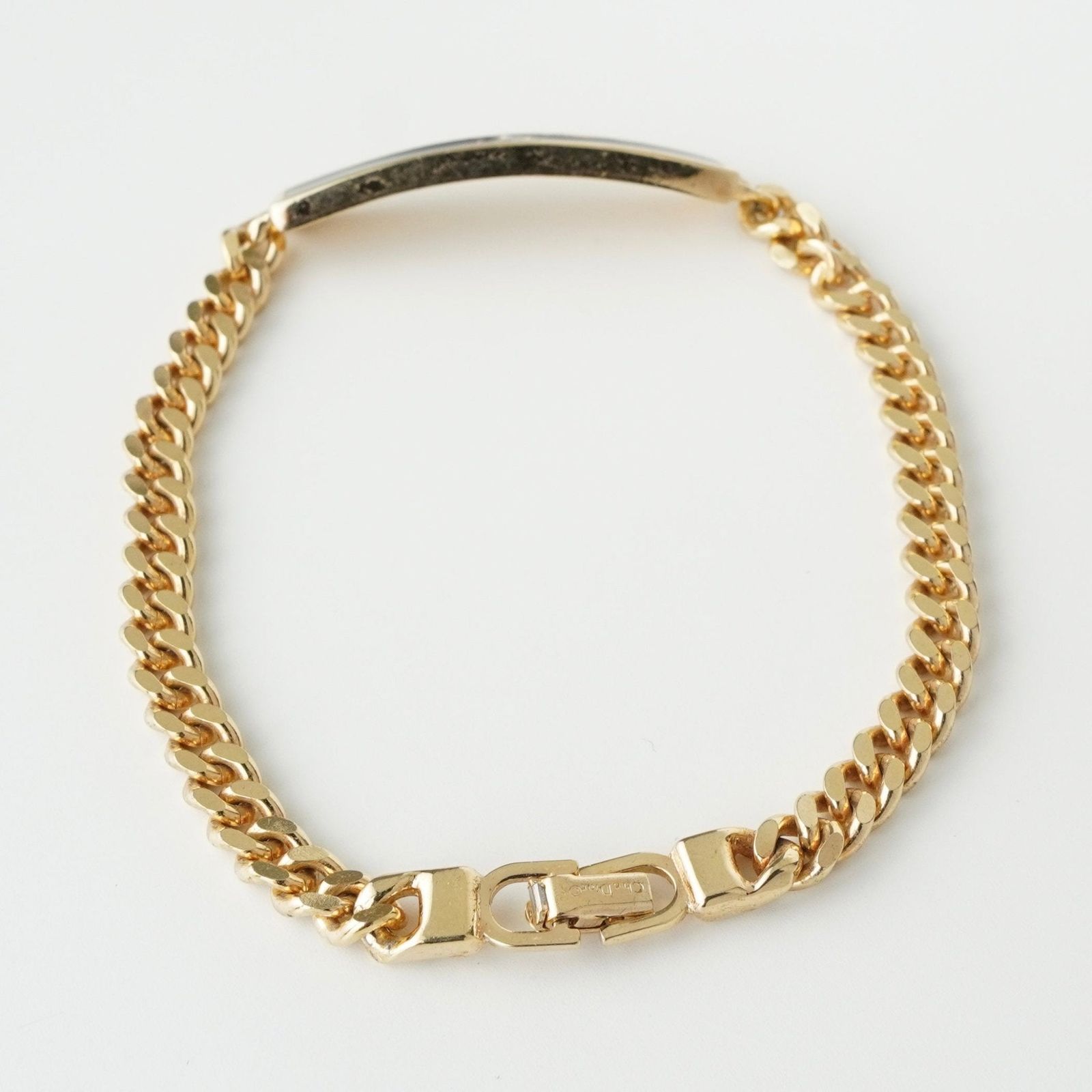 クリスチャン ディオール CDロゴ プレート IDブレスレット チェーン