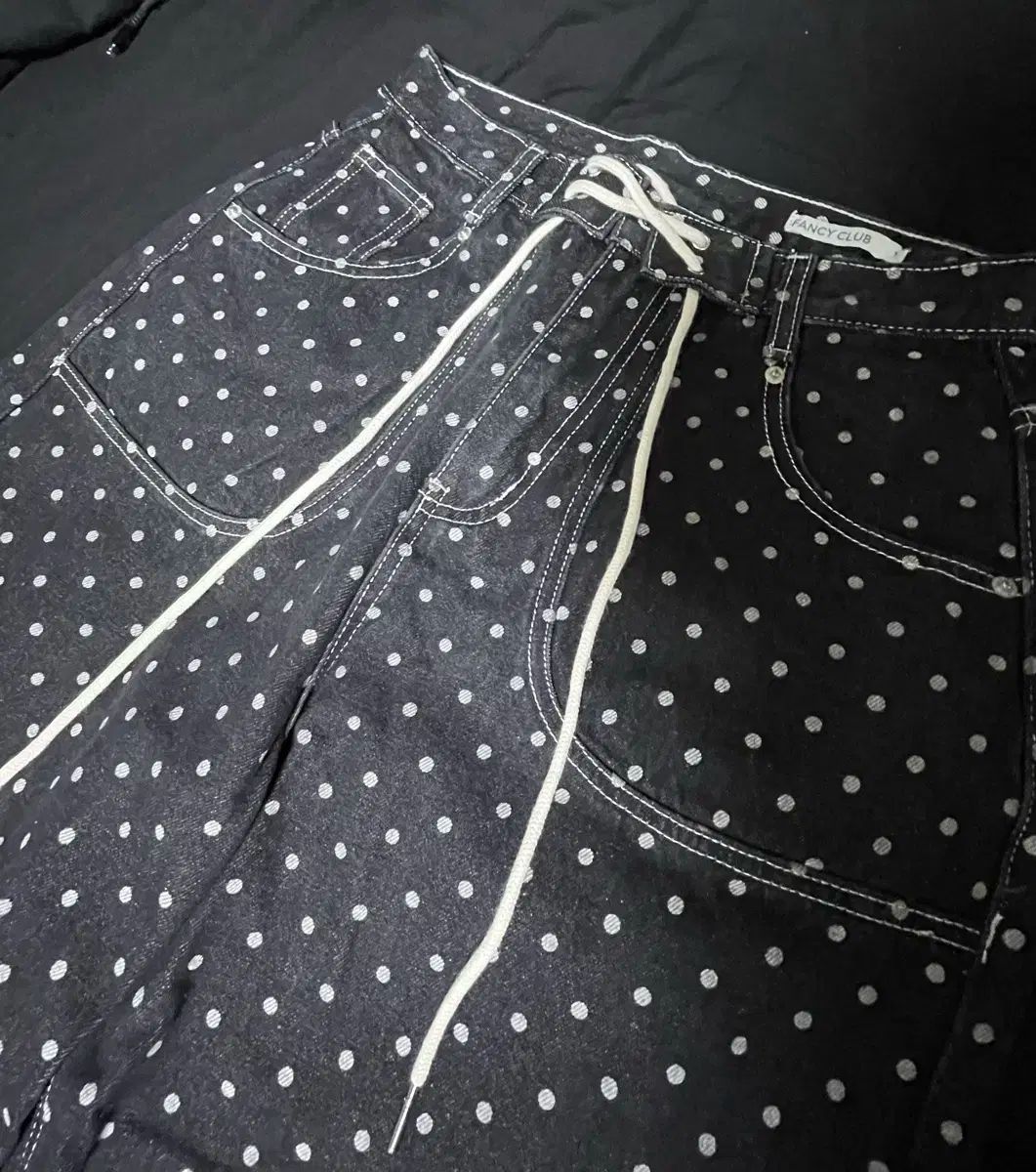 ご注文期待致します! ファンシー クラブシャーリング ドット ロールアップ パンツ BLACK 1サイズ