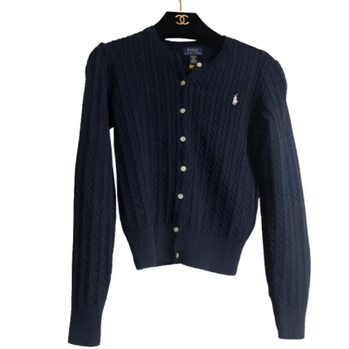 ポロ ガールズ XL ネイビー ケーブル カーディガン