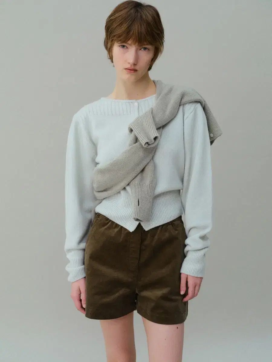 アウブアワー パフ カーディガン ソフトミント