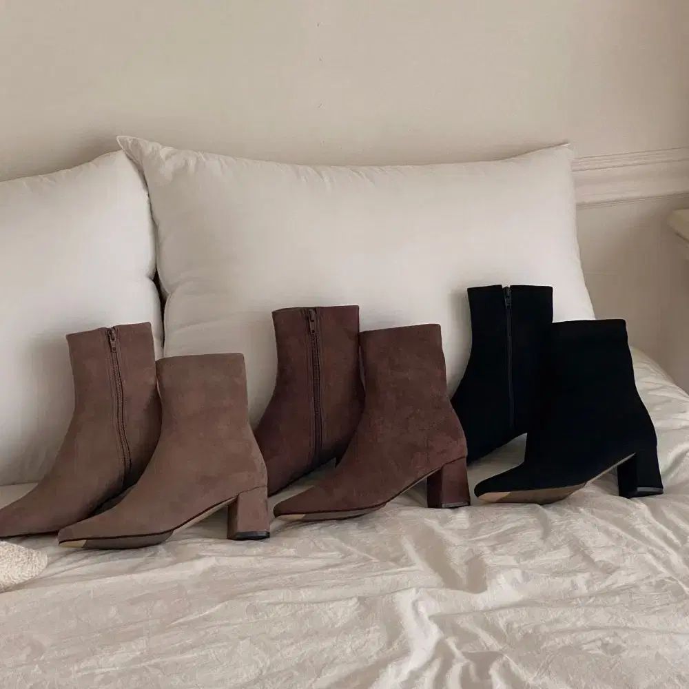 デイリー スウェード 厚底 アンクル ブーツ ヒール6 cm サイズ225-250