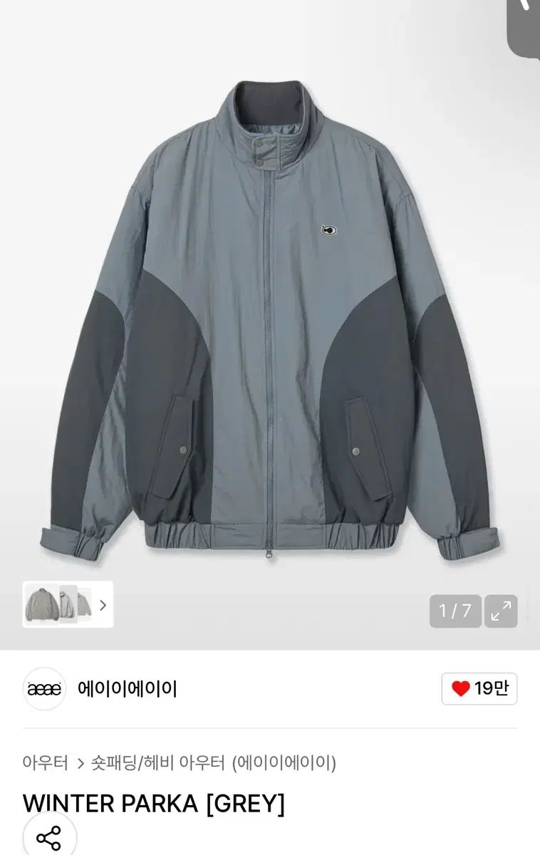 アイイーワイ ダウン ウィンター パーカ グレー