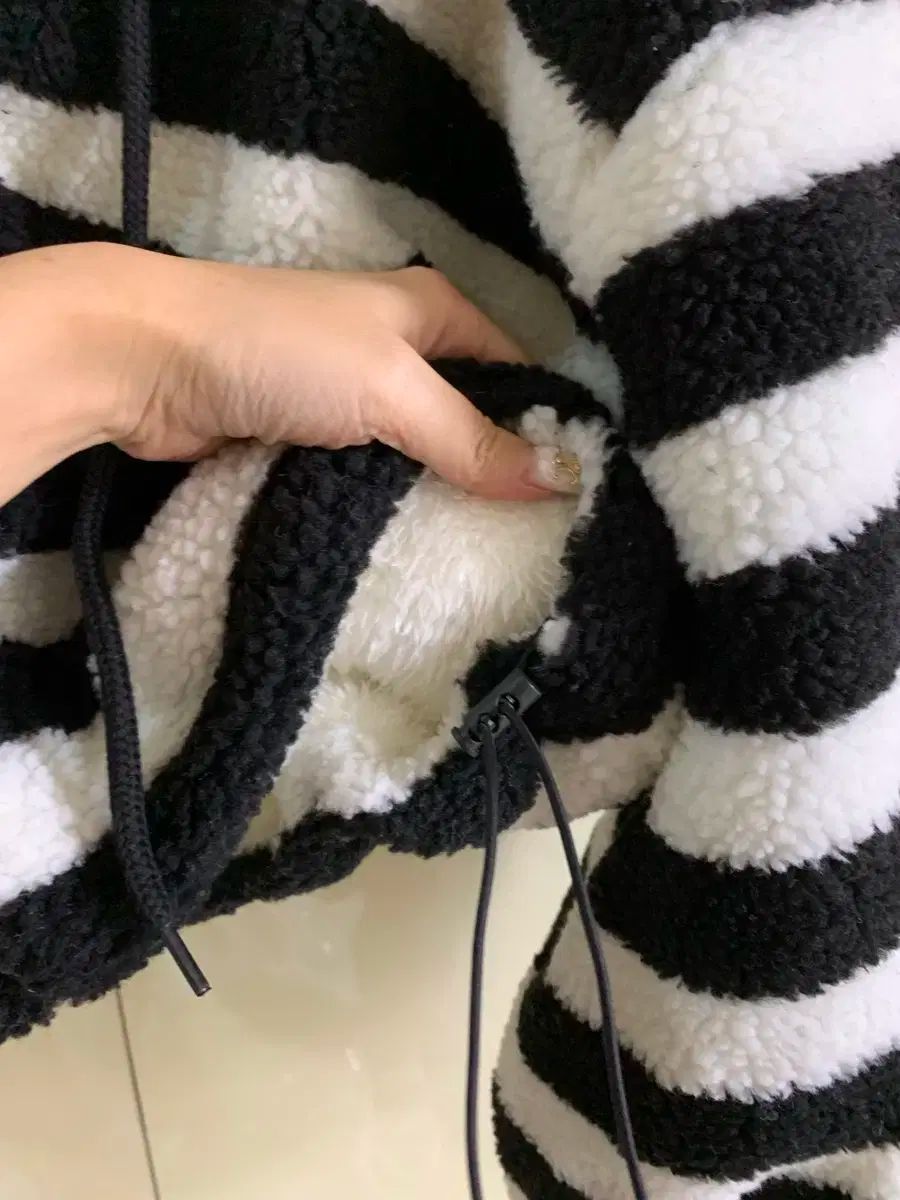 モンロー ボーダー柄 フリース ジップアップ アウター