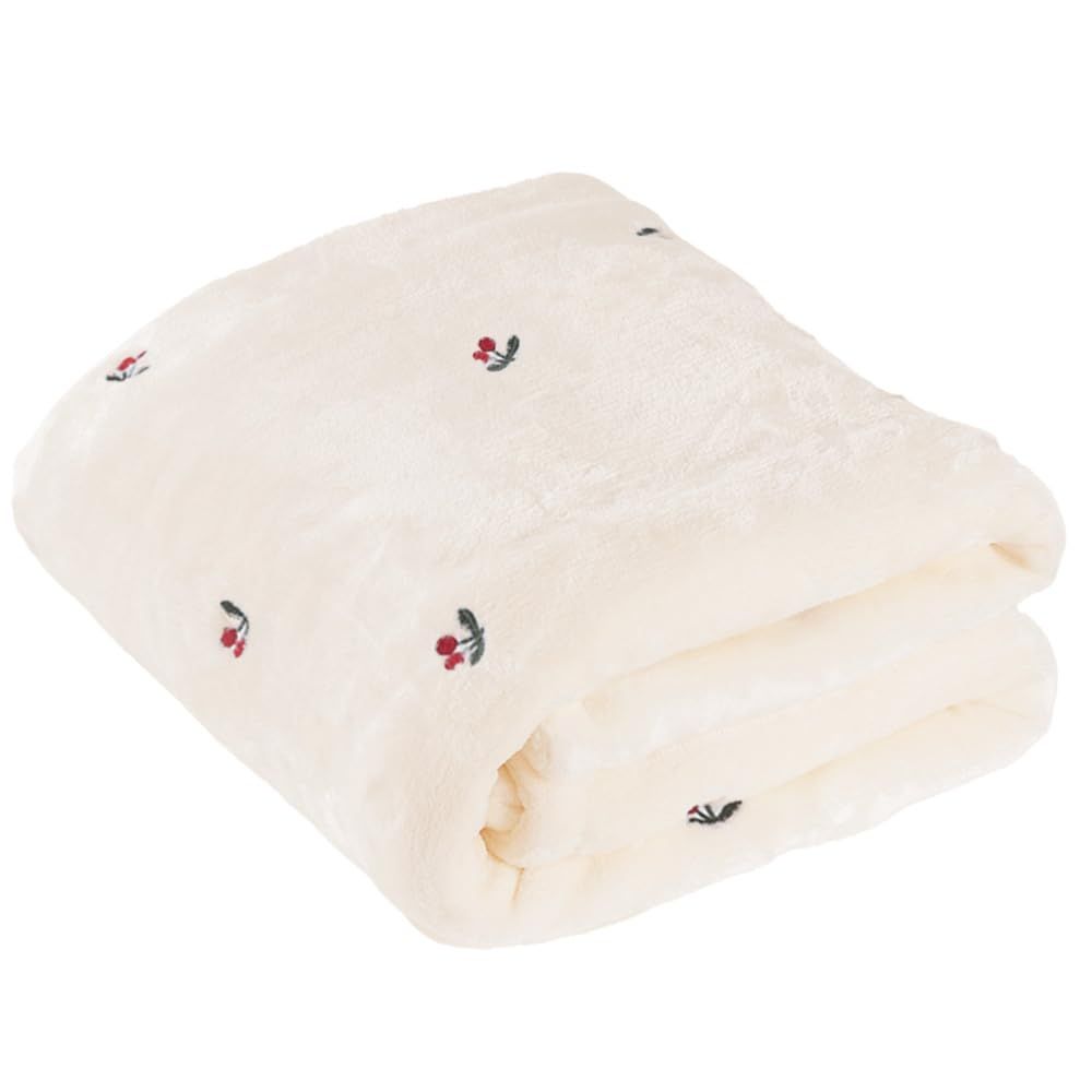 ケラッタ ふわもこイブル ハーフ ブランケット フランネル 毛布 お昼寝 100 130 cm チェリー