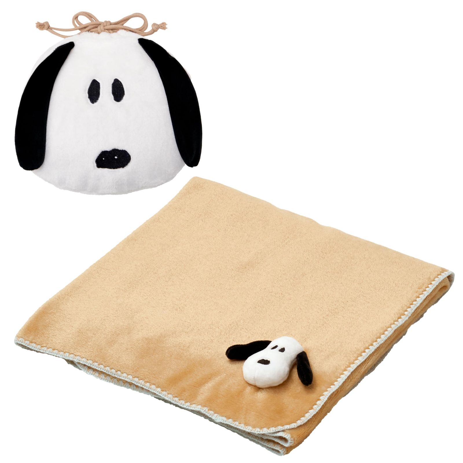 nishikawa 西川 スヌーピー 着付きブランケット 100X70cm 洗える フェイス 立体ワッペン付き ブラウン FQ95507605 PN5652BD