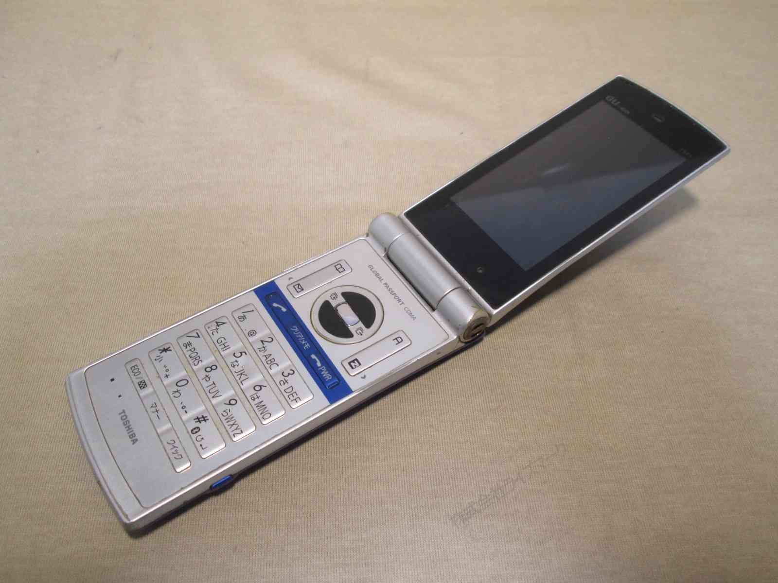 ガラケー【T005】 ブルー 【送料無料】 au 東芝 動作保証 [94420