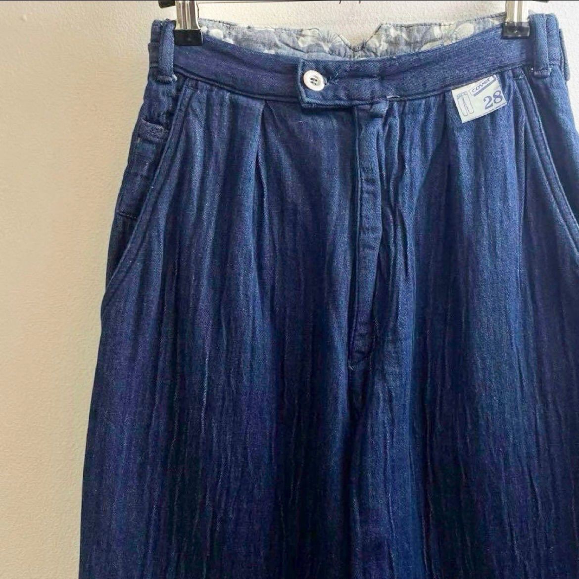 イタリア製 ヴィンテージ デニム パンツ ジーンズ プリーツ ヨーロッパ