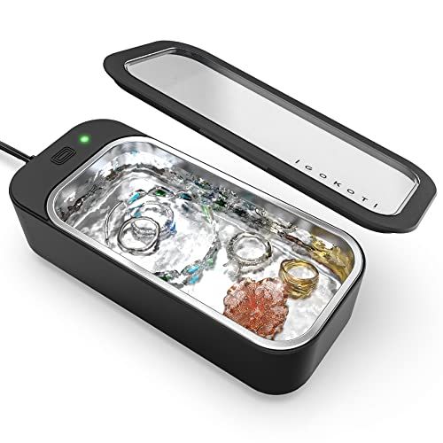 IGOKOTI 超音波洗浄機 眼鏡洗浄機 小型超音波洗浄器 超音波メガネクリーナー 450ml容量 42 000Hz 強力振動 メガネ洗浄 腕時計バンド 貴金属 ジュエリー洗い用 Black bd7f8aec