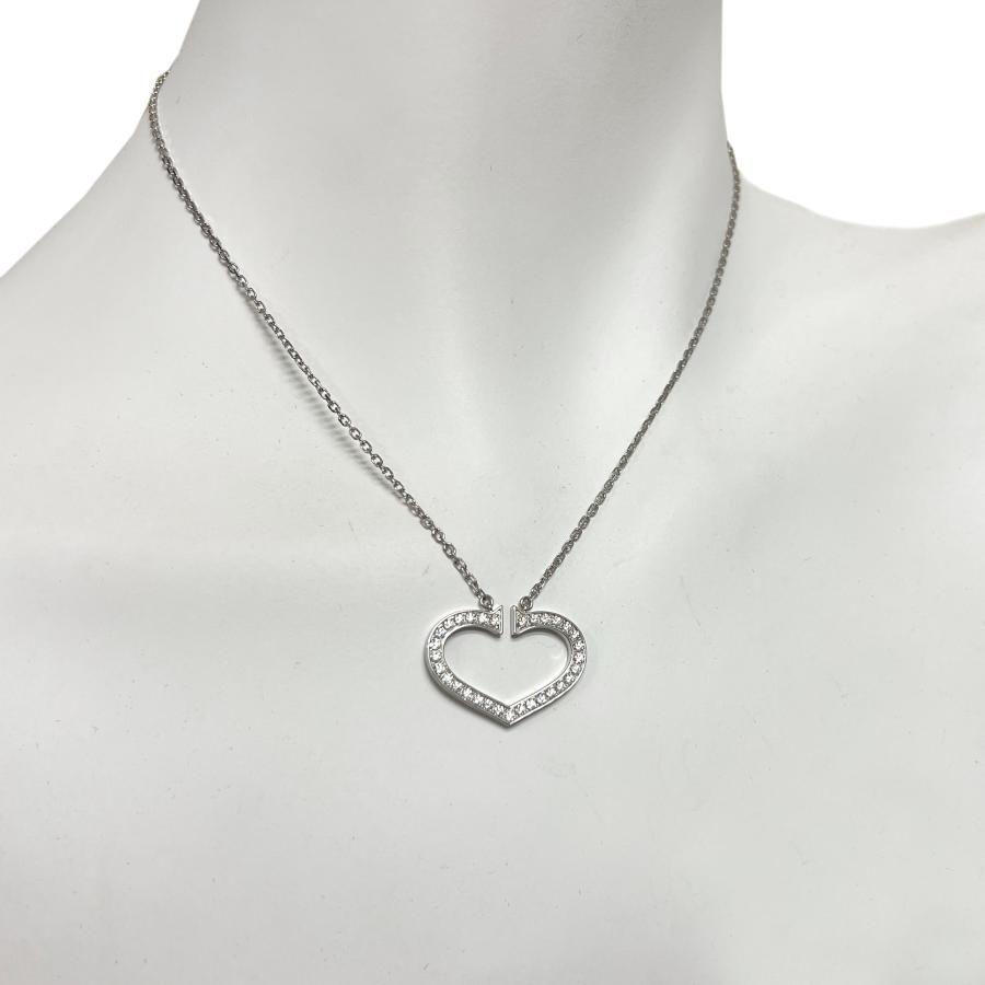 極美品　カルティエ　ネックレス　ラージ　Cハート　LM　ダイヤ　K18　WG ca-8537-2017249_1.jpg