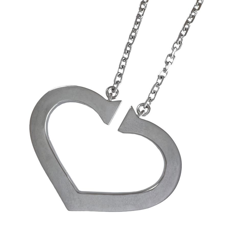 極美品　カルティエ　ネックレス　ラージ　Cハート　LM　ダイヤ　K18　WG ca-8537-2017249_1.jpg