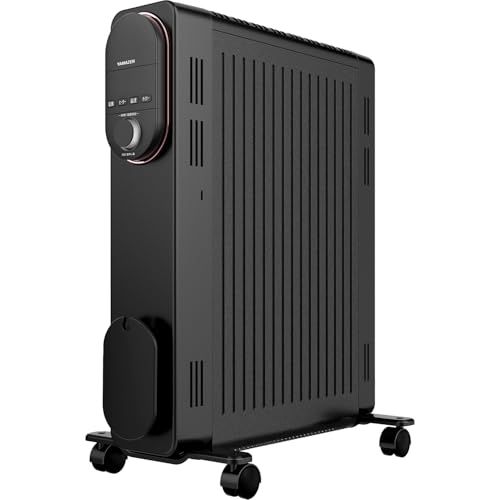 山善 オイルレスヒーター オイルフリーヒーター 1200W 最大8畳 出力3段階切替 温度調節機能 24時間入切タイマー付 チャイルドロック 転倒オフスイッチ ブラック DOL-J12E B ki ec3c7a5a