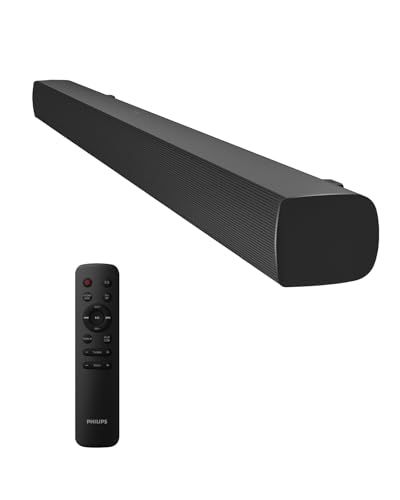 Philips フィリップス サウンドバー テレビ用 Bluetooth5.3搭載 スピーカー Soundbar スマホ ワイヤレス対応 音楽 ゲーム 映画 ニュース 光デジタル AUX接続 HDMI ERC 対応 TAB4288 ブラック