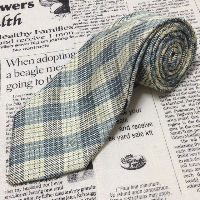 ダンヒル dunhill 微光沢 ネクタイ イギリス製 シルク チェック柄 ミックス G-006742 ゆうパケット