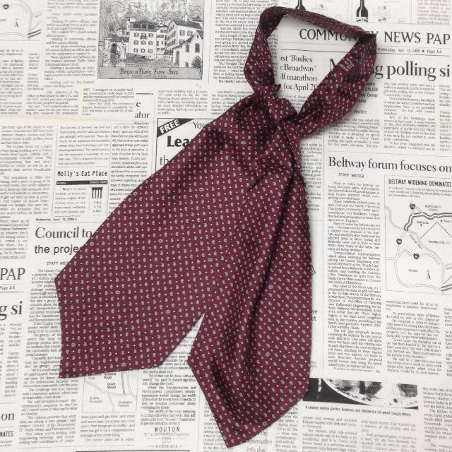 グッチ GUCCI 微光沢 ネクタイ アスコット タイ イタリア製 シルク ペイズリー柄 ミックス G 006787 ゆうパケット