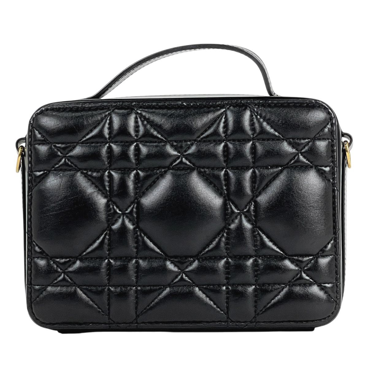 オススメ クリスチャンディオール Christian Dior トップハンドル ハンドバッグ カナージュ ポーチ 2WAY ショルダーバッグ ハンドバッグ レザー ブラック レディース 軽快な