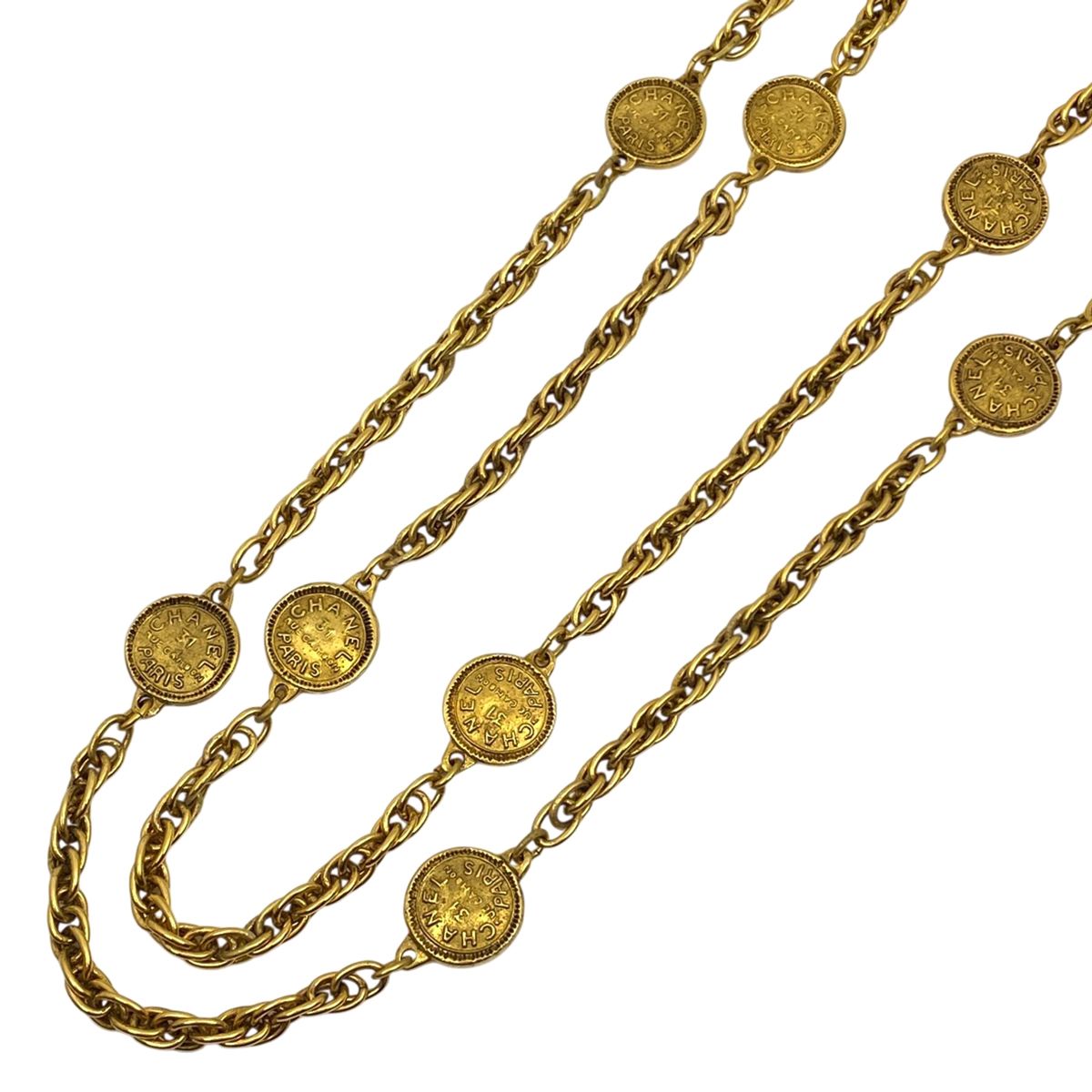 シャネル CHANEL ロゴ チェーン ネックレス 31 RUE CAMBON 2連 ネックレス GP ゴールド レディース