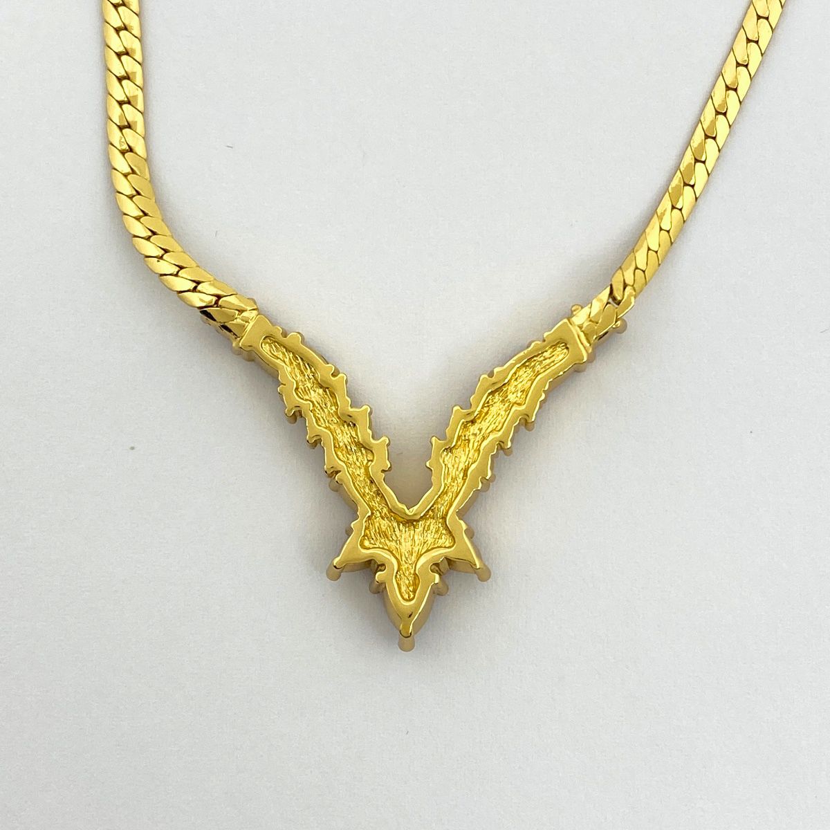 クリスチャンディオール Christian Dior デザイン ネックレス GP ゴールド レッド レディース