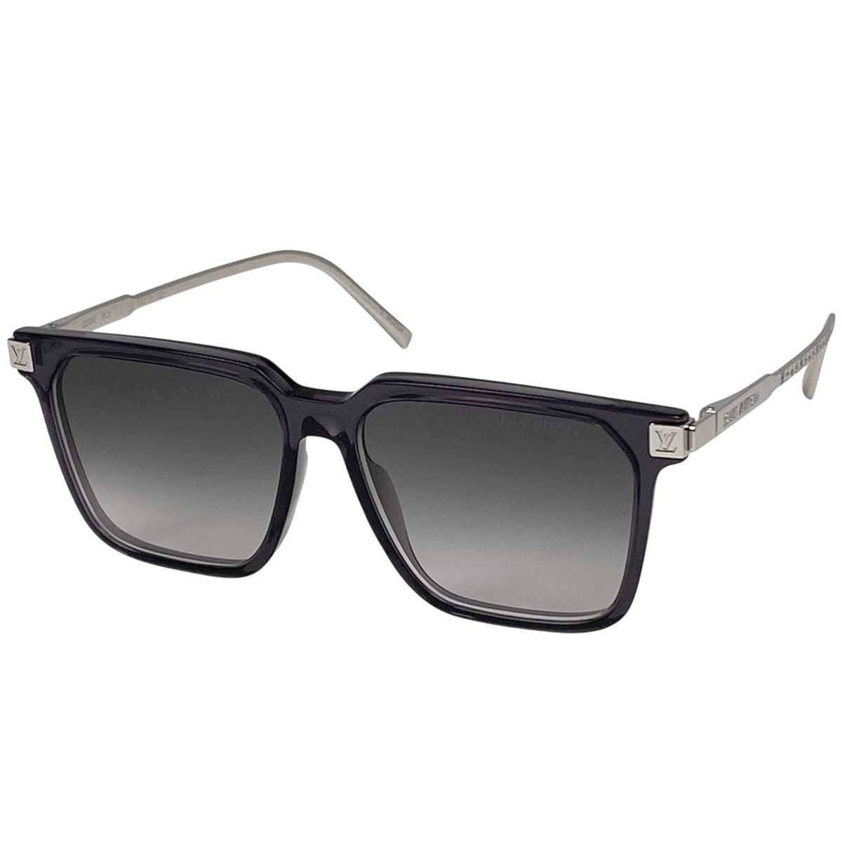 ルイ ヴィトン Louis Vuitton LV ライズ サングラス モノグラム アイウェア グラデーション サングラス プラスチック メタル ブラック シルバー Z2209E メンズ