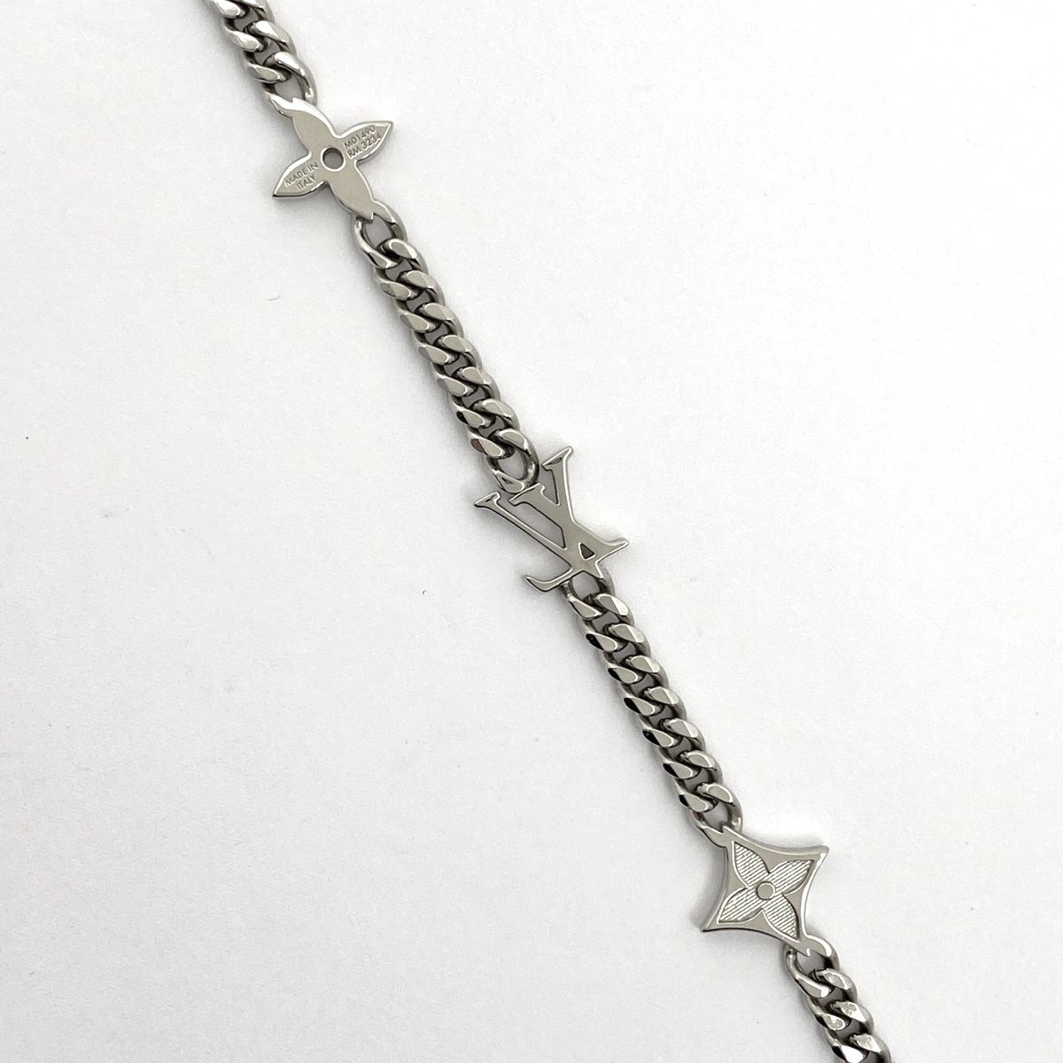 ルイ ヴィトン Louis Vuitton モノグラム ロウ ネックレス メタル シルバー レディース