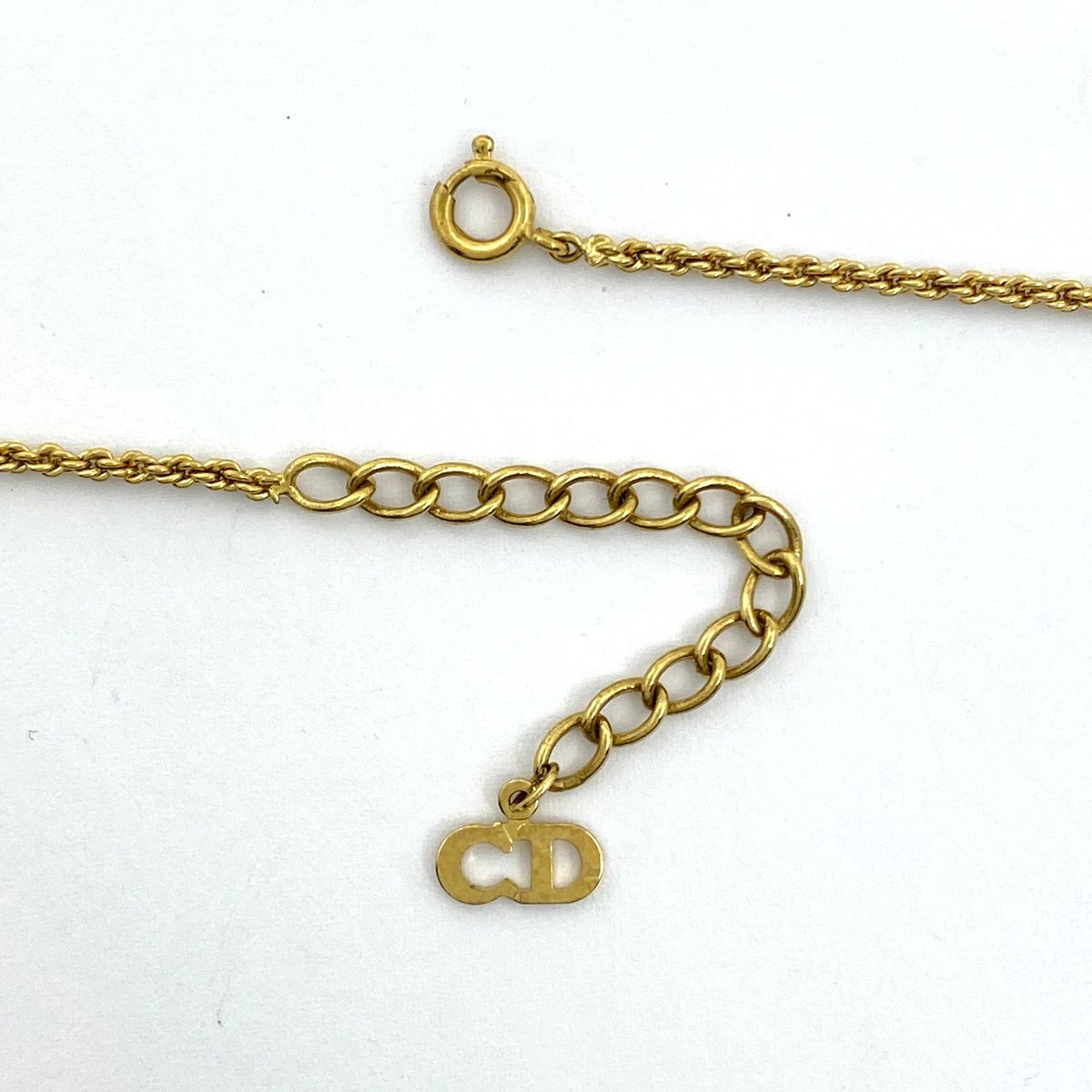  クリスチャンディオール Christian Dior ロゴ ラインストーン ネックレス CD ハート GP ゴールド レディース ネックレス アクセサリー