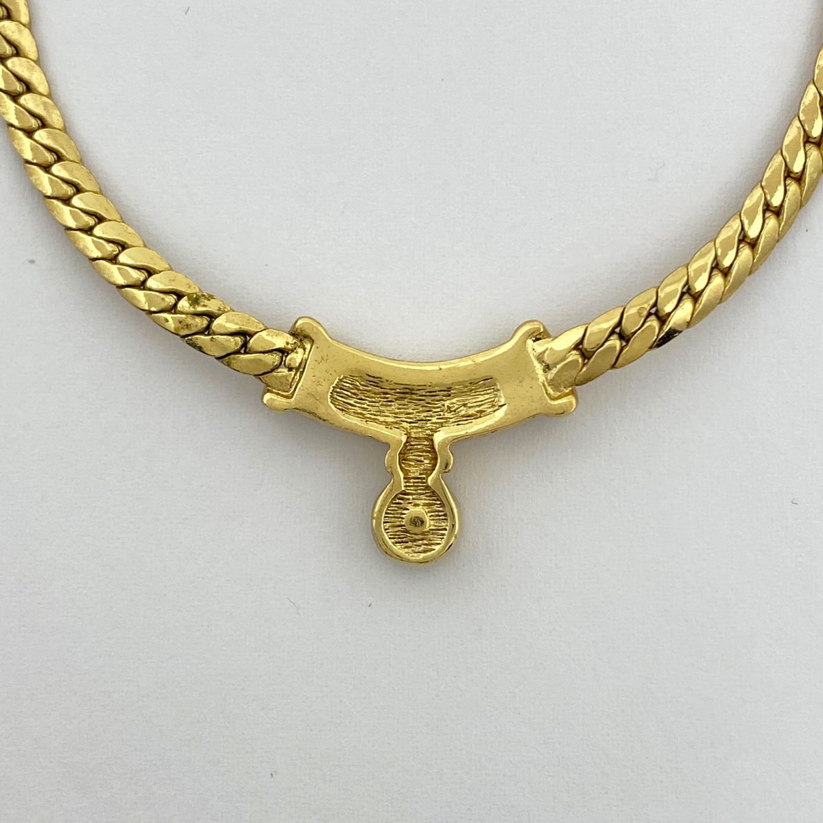 クリスチャンディオール Christian Dior ラインストーン チェーン ネックレス GP ゴールド レディース