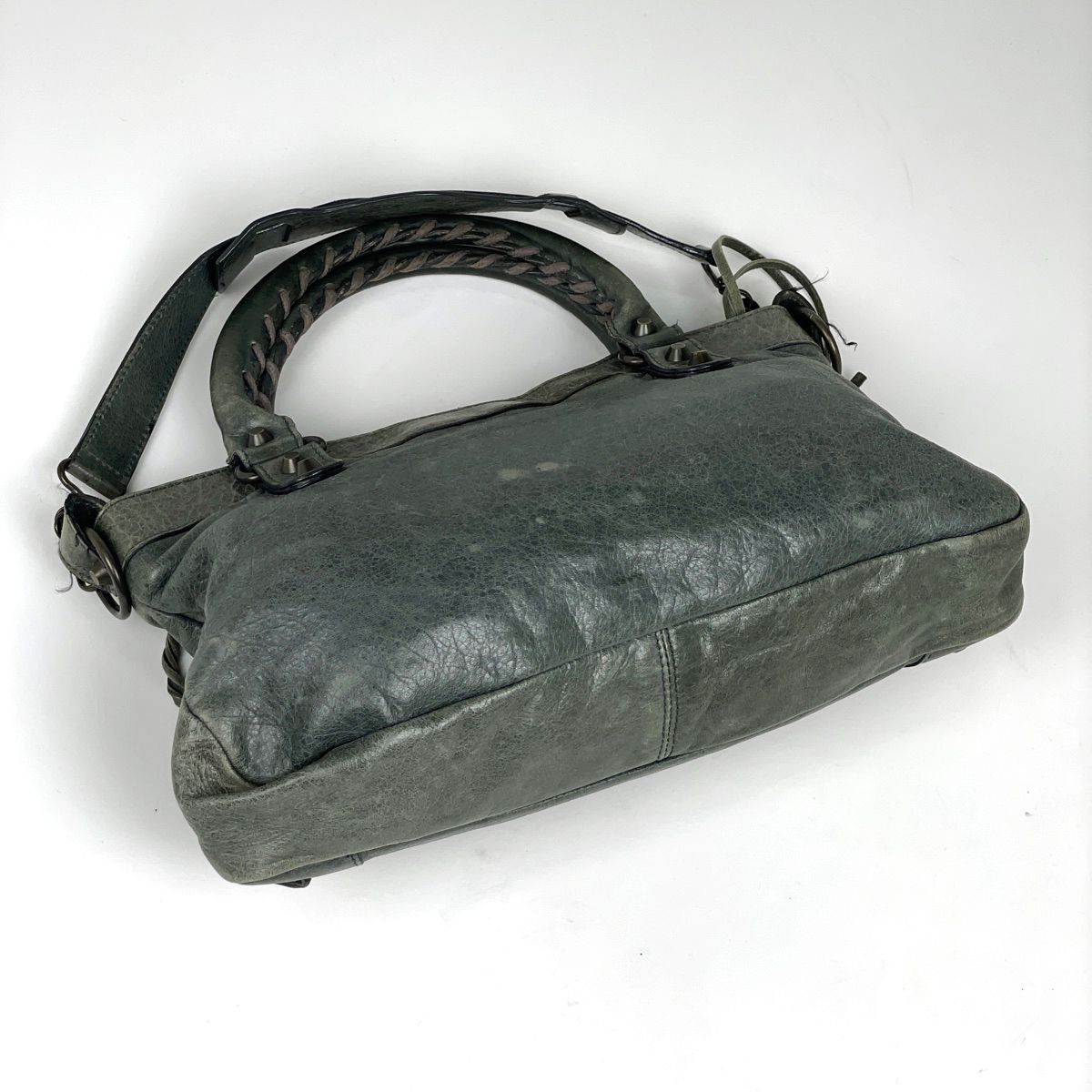 バレンシアガ BALENCIAGA ザ シティ 2WAY ショルダーバック カーキ ハンドバッグ レザー グリーンベージュ 213048 レディース