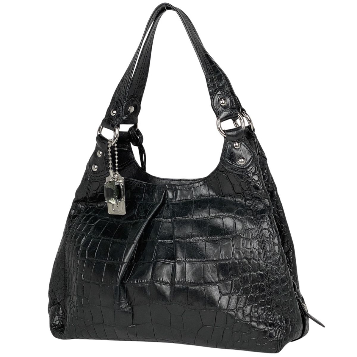 COACH ブラックレザー ショルダーバッグ COACH 1319 REMI SHOULDER BAG