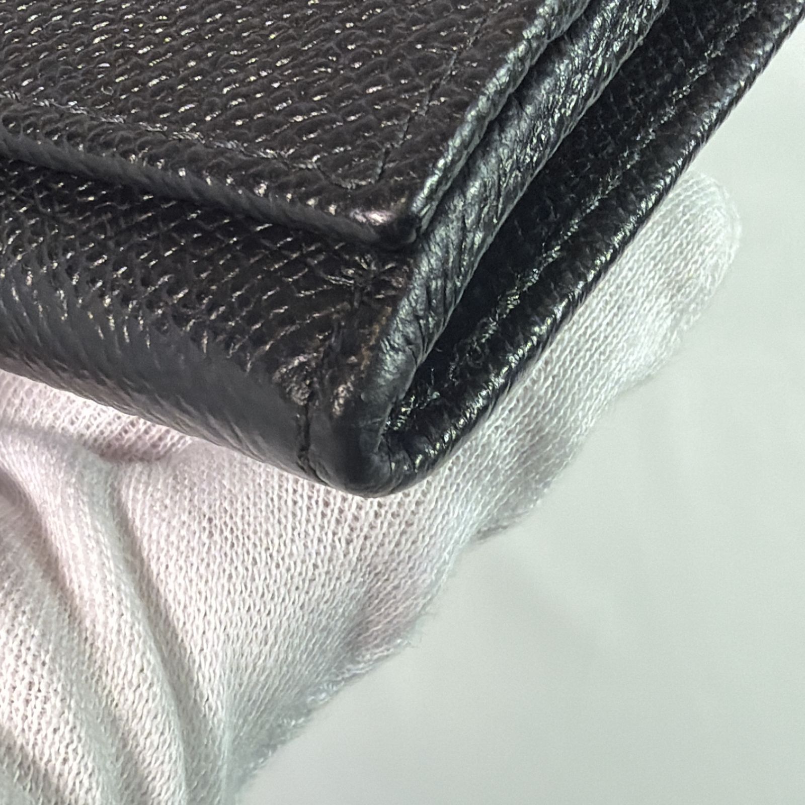 BVLGARI ブルガリ クリップ 二つ折り長財布 30412 ブラック レザー