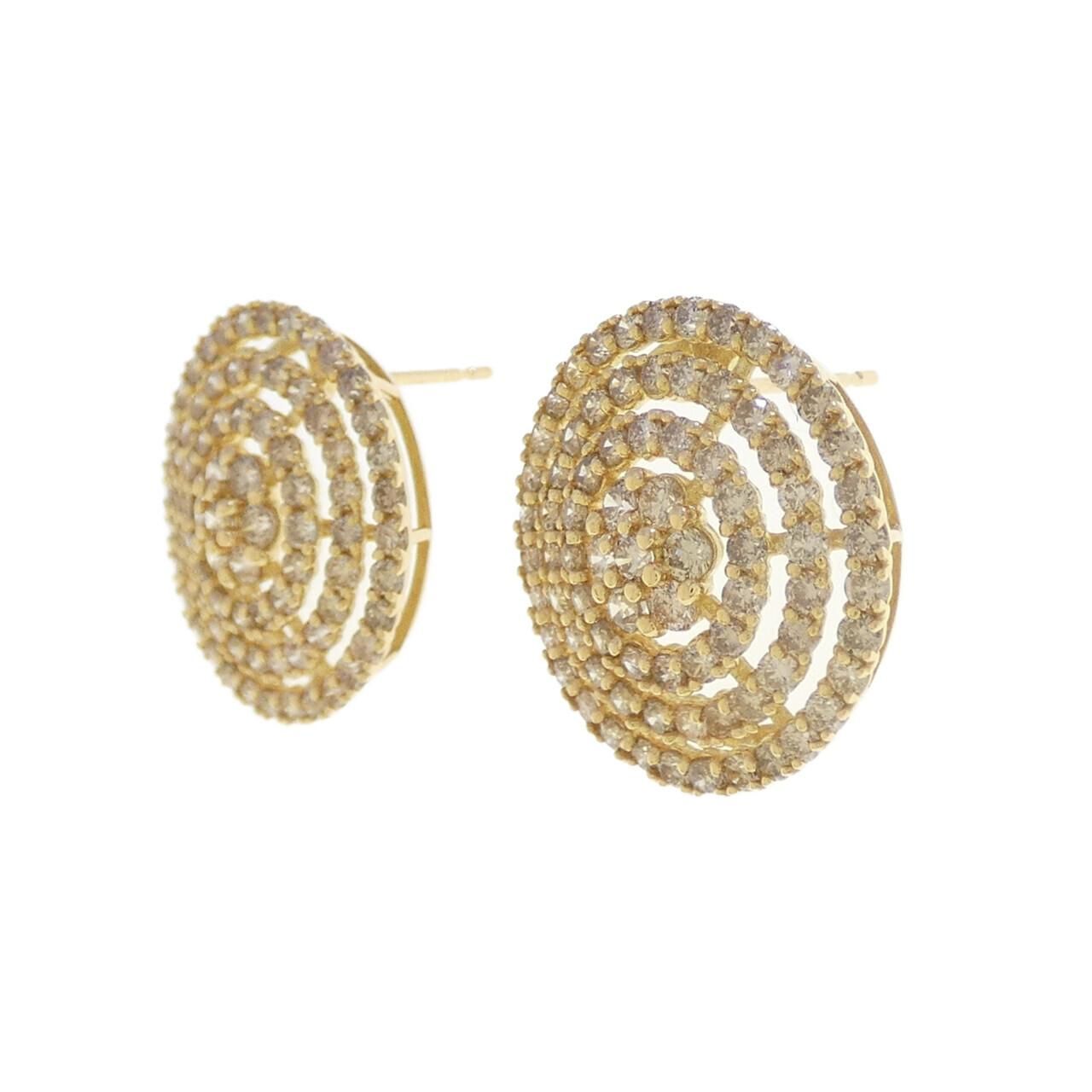 K 18 YG ダイヤモンド ピアス 2.00 CT