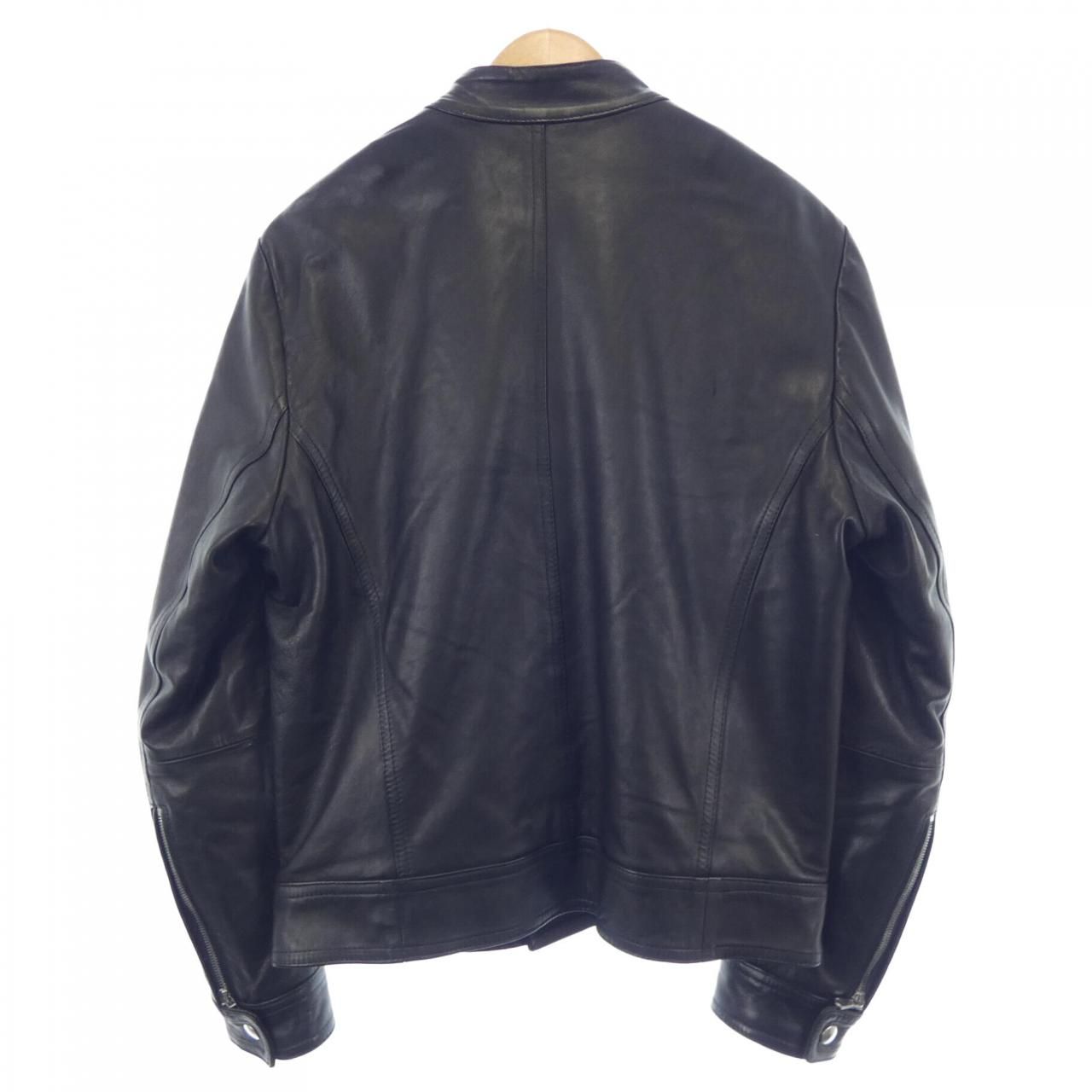 極美品 エンメティ ユリ ライダース シングル ラムスキン ダブルジップ