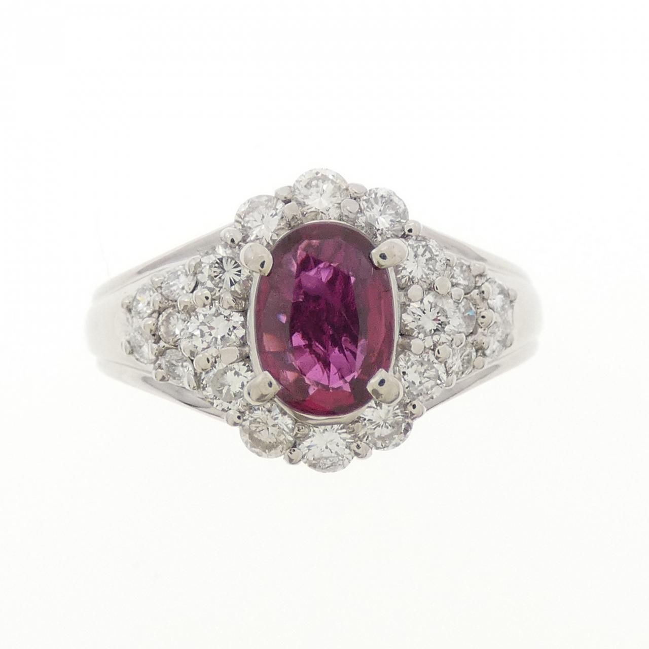 PT 900 ルビー リング 0.800 CT