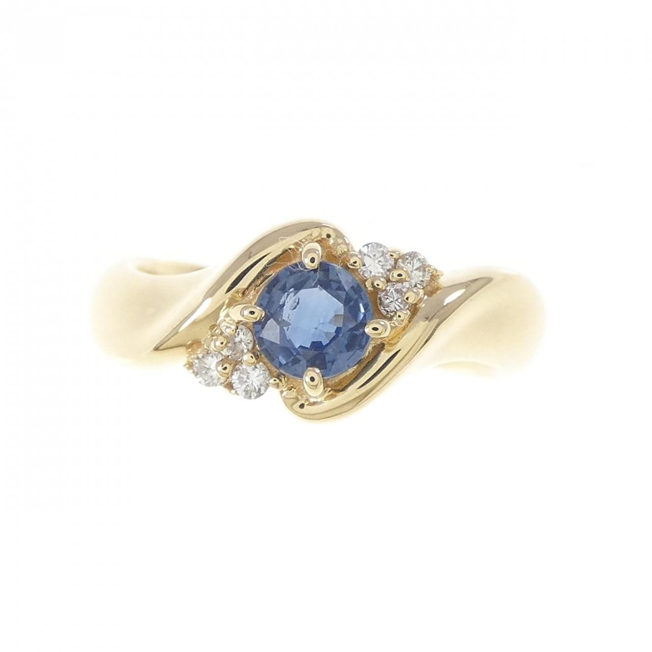 K 18 YG サファイヤ リング 0.23 CT