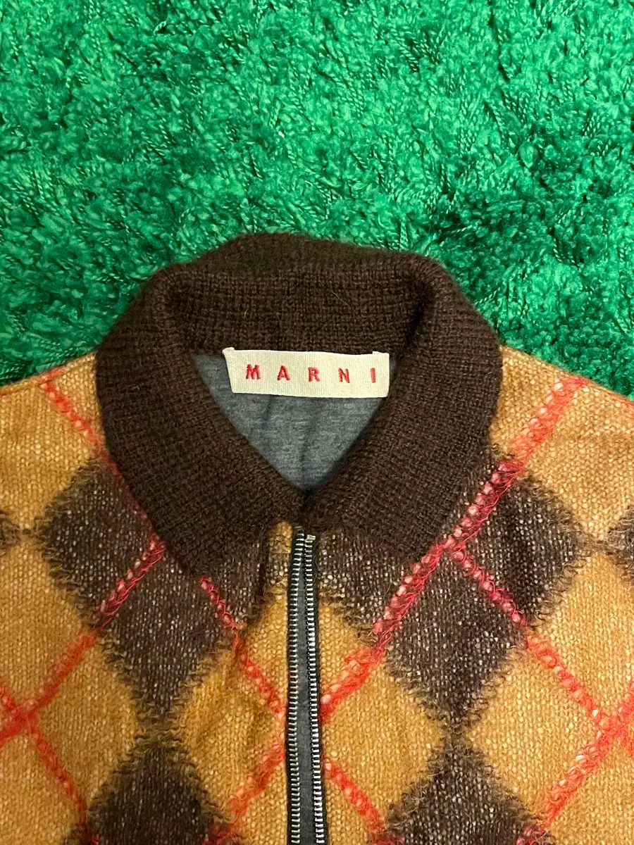  マルニ アーガイル パータン ジップアップ ニト カーディガン 長袖 カーディガン ボレロ アンサンブル
