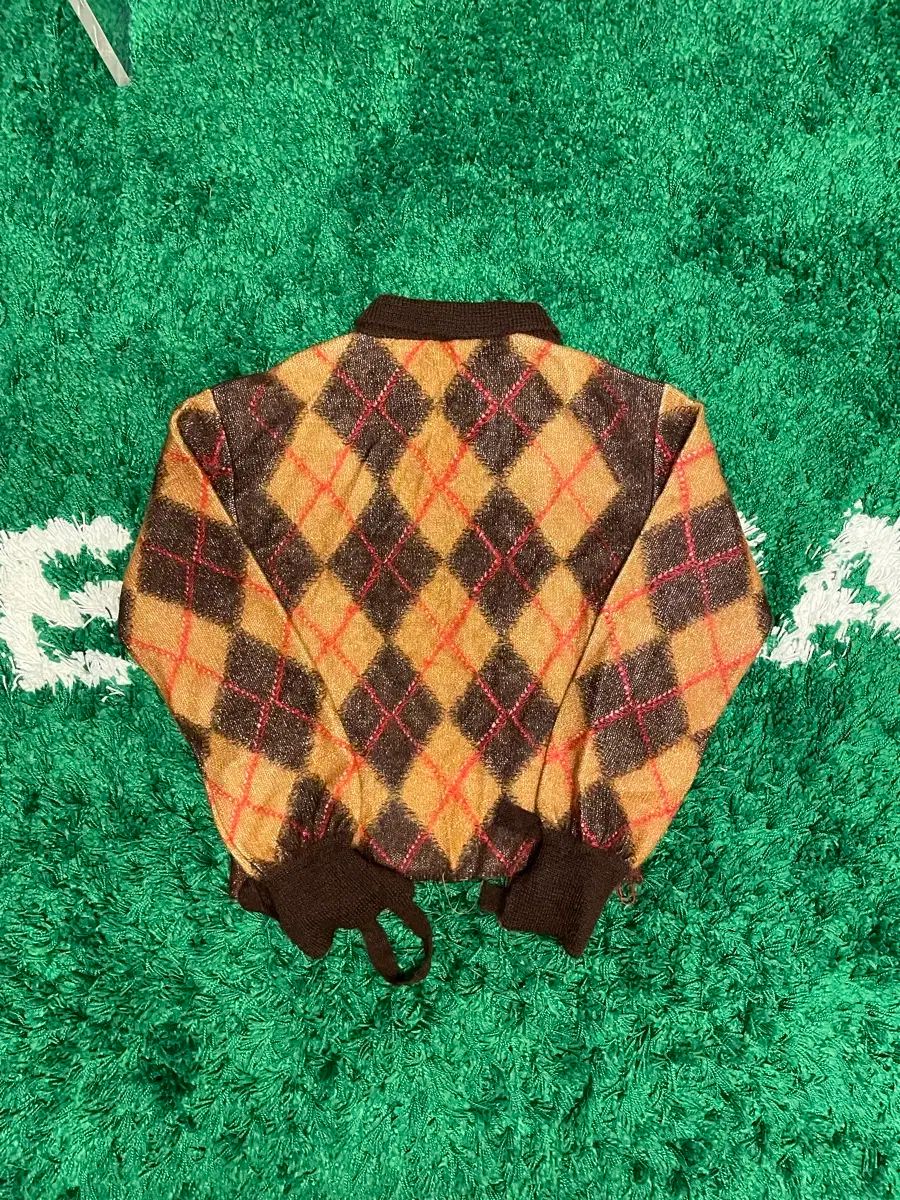 マルニ アーガイル パータン ジップアップ ニト カーディガン