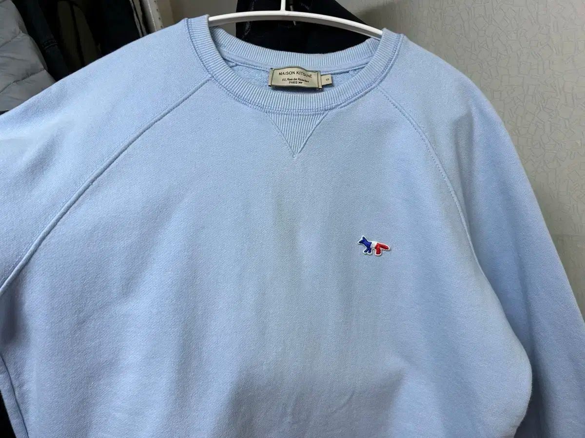 メゾンキツネ トリコロール スウェットシャツ スカイブルー s