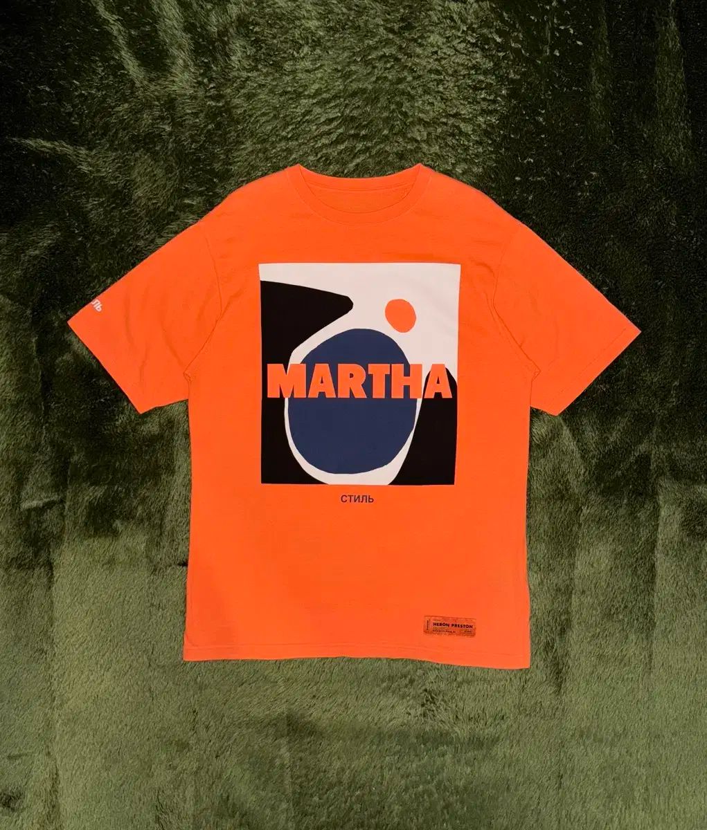 M ヘロンプレストン Martha グラフィック ルーズ フィット Tシャツ オレンジ