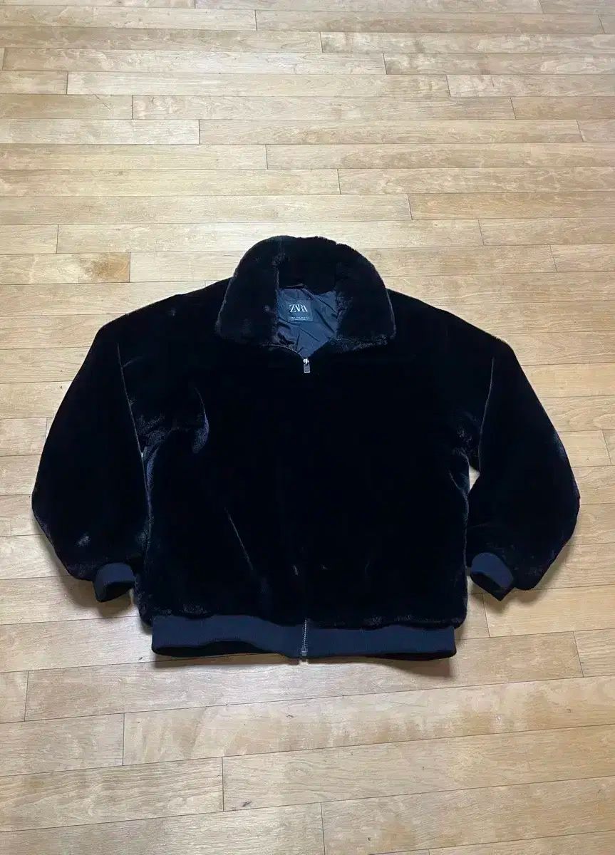 XL ザラ ブラック ショート ファー ジャケット