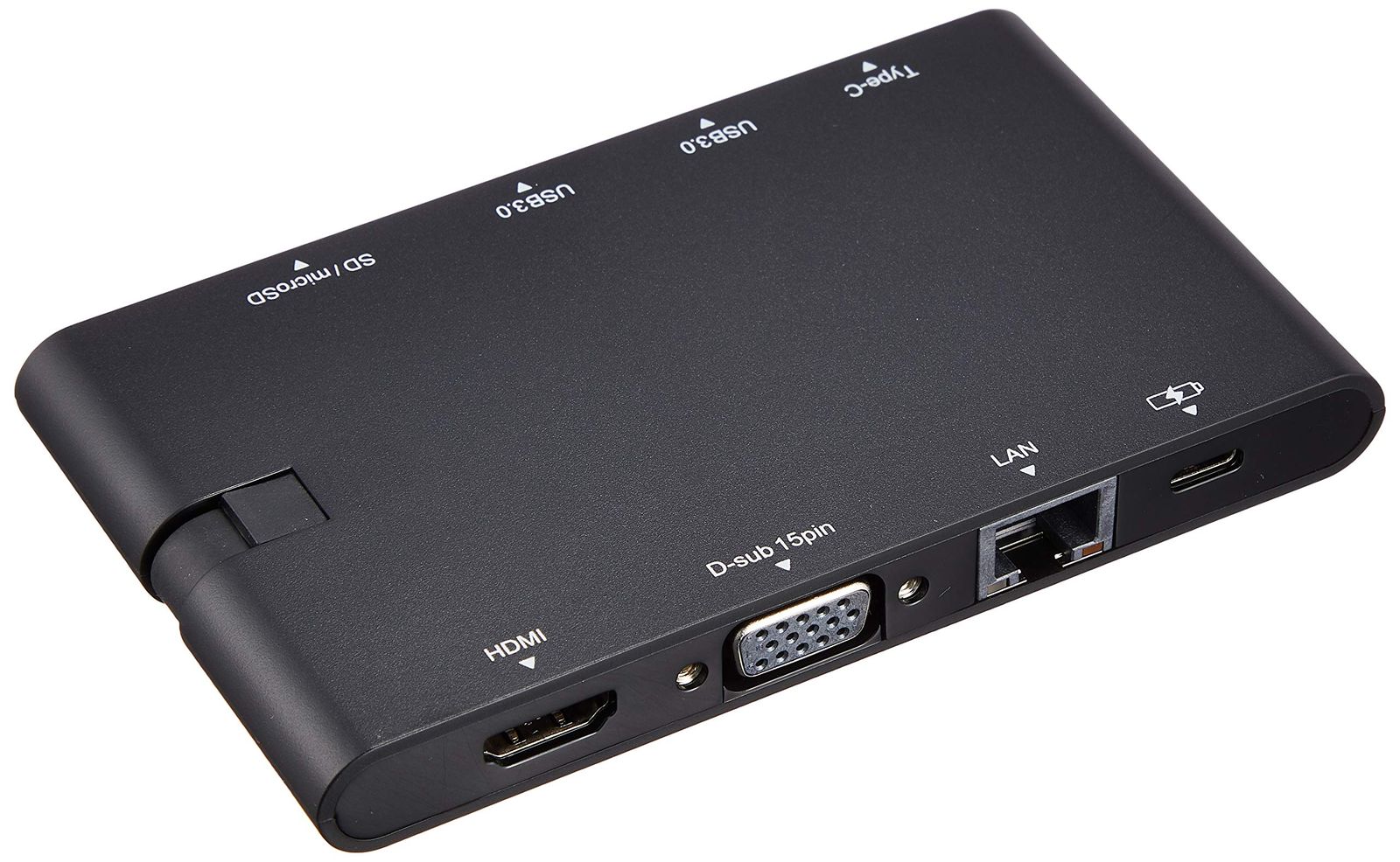 エレコム ドッキングステーション USB C ハブ PD対応 Type 2 3 0 HDMI D sub LAN SD microSDスロット ケーブル収納 ブラック DST 05 BK LANポートタイプ