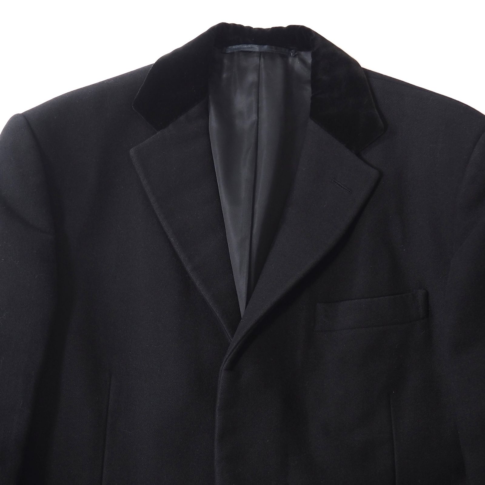 ラルフローレンパープルレーベル Ralph Lauren Purple Label ウール アンゴラ キャッシュゴラ チェスターコート US40 EU50 ブラック メンズ 5-ZJ028