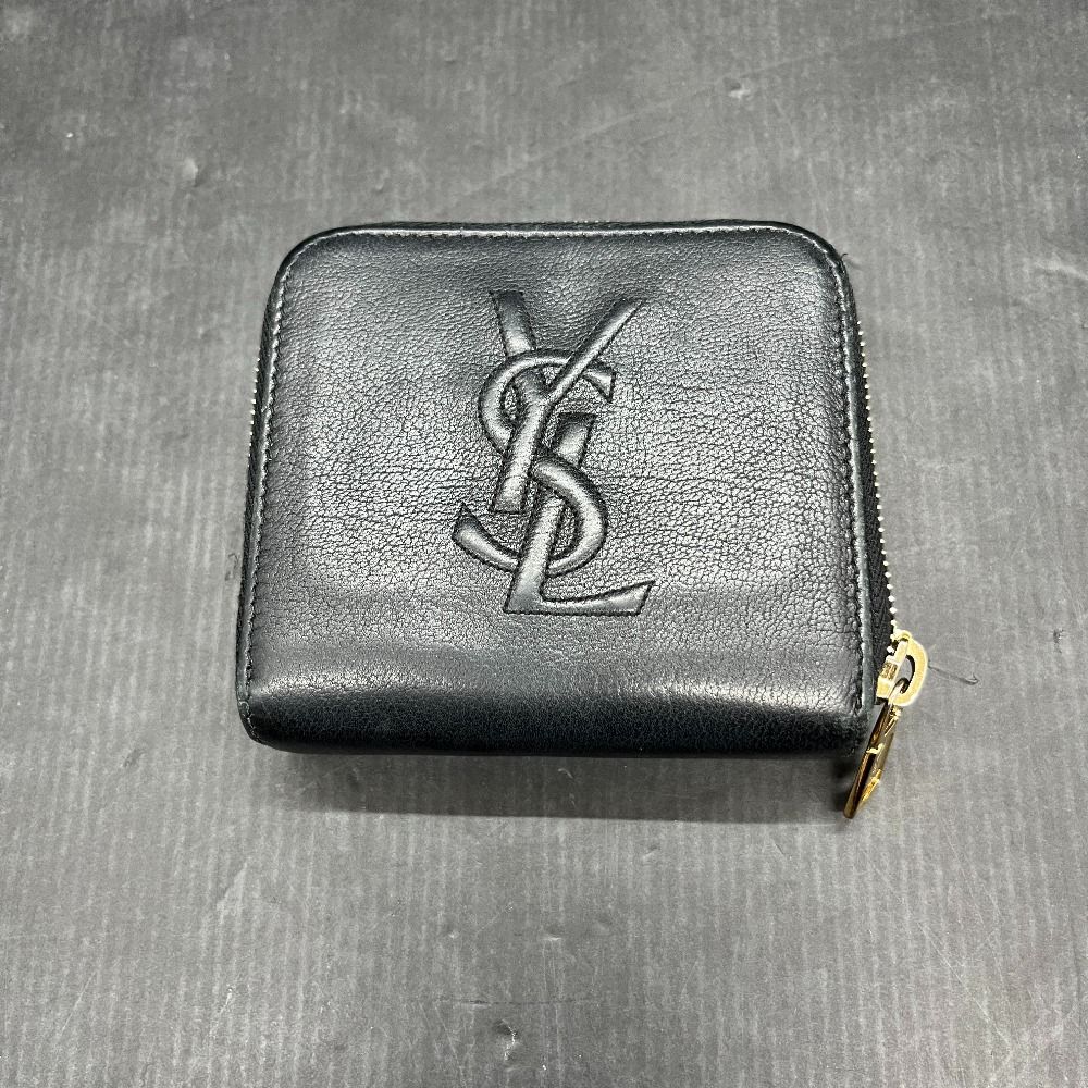 06w16193 YSLサンローラン 二つ折り財布 ブラック レザー 品
