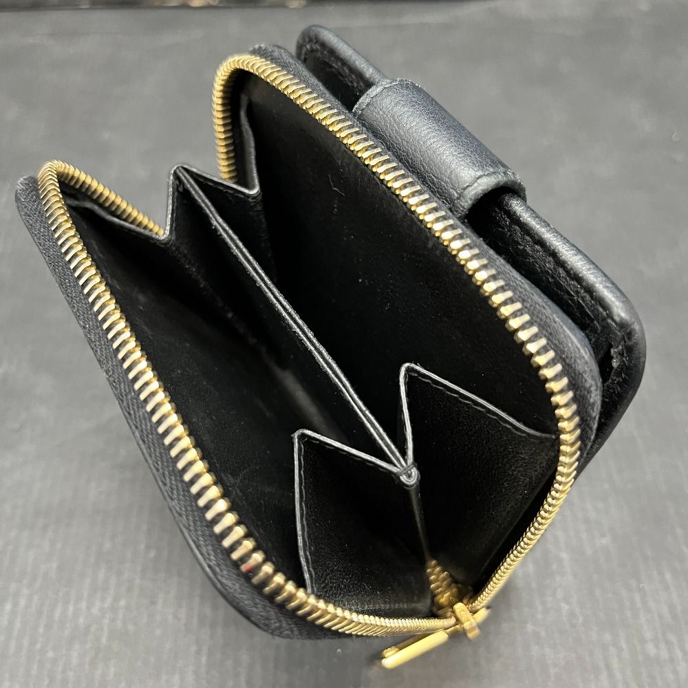  06 w 16193 YSLサンローラン 二つ折り財布 ブラック レザー 品 二つ折り財布 折り財布