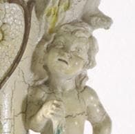 イタリア製 天使の彫刻 サイドテーブル 樹脂製 シャビーシック ロココ