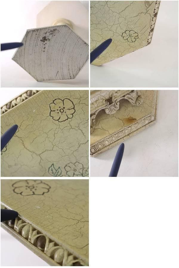 イタリア製 天使の彫刻 サイドテーブル 樹脂製 シャビーシック ロココ