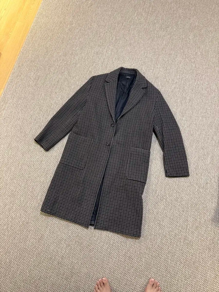 A P C メンズ チェック コート XL
