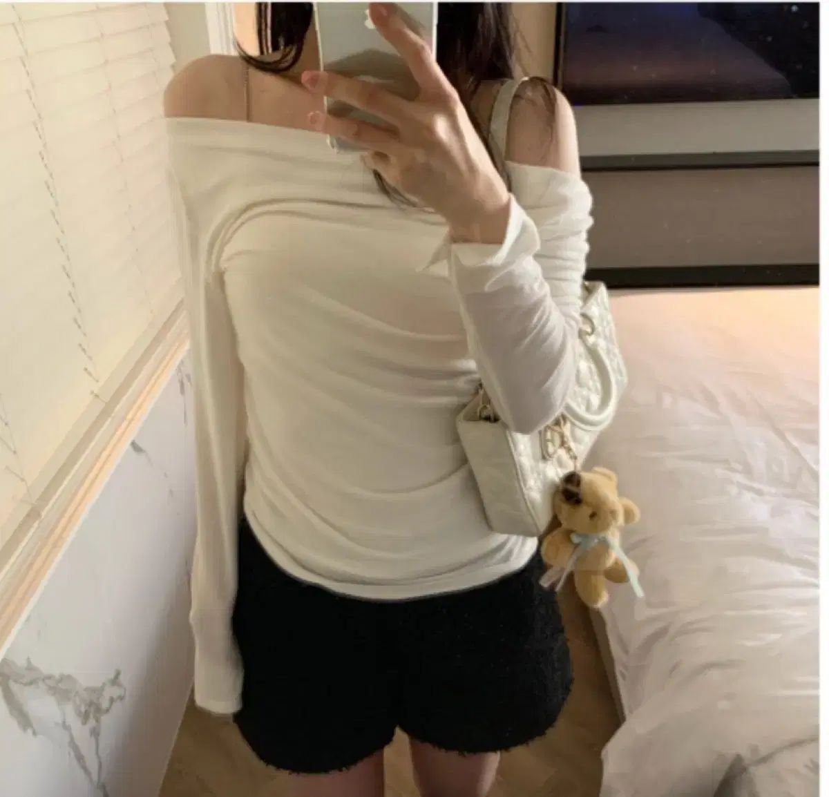 Uネック OF シャーリング Tシャツ チェーン ノースリーブ セット