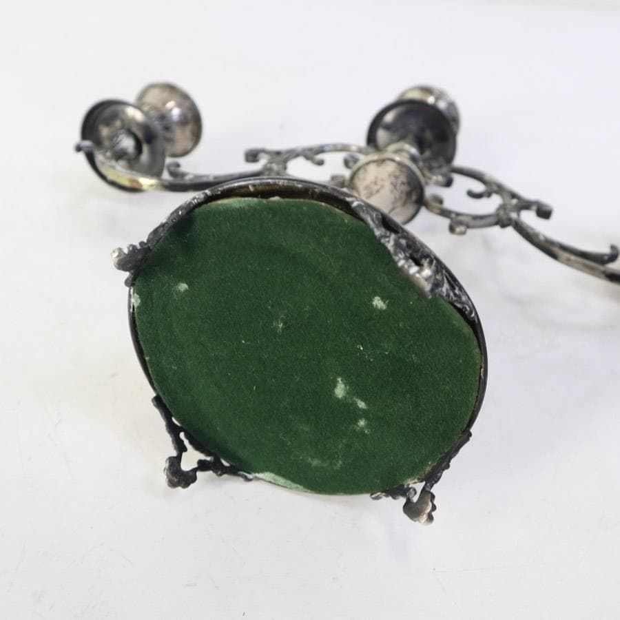 フレンチアンティーク 3灯 キャンドルホルダー シルバー色 高さ32cm 2