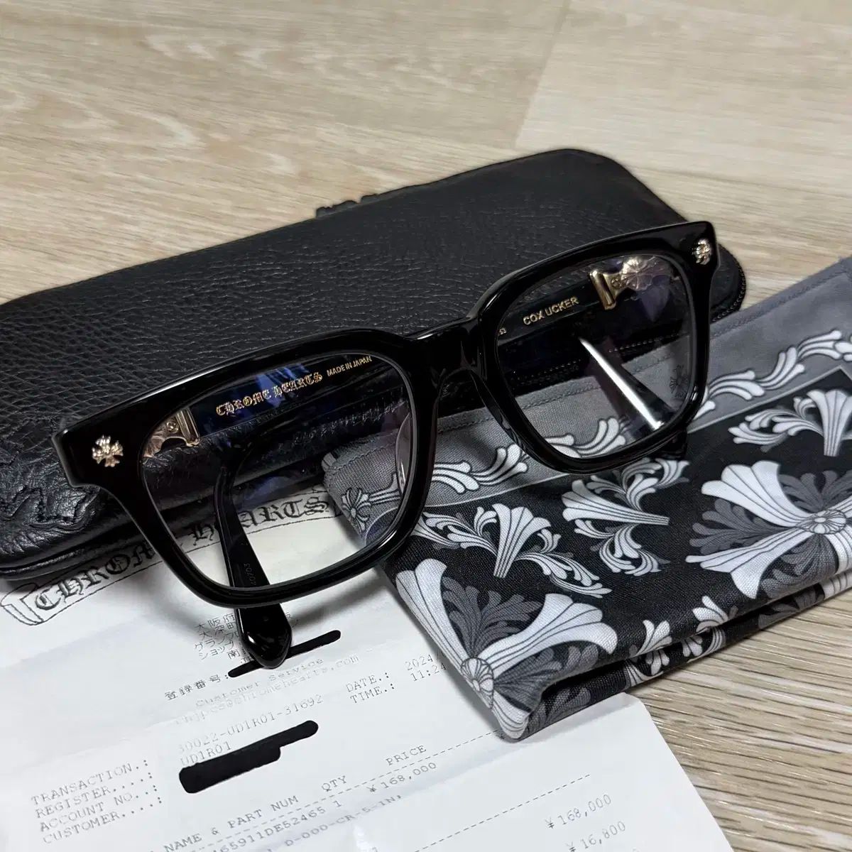 S 級 52 mm CHROME HEARTS クロムハーツ Ｃ メガネ ブラックGOLD 18 k