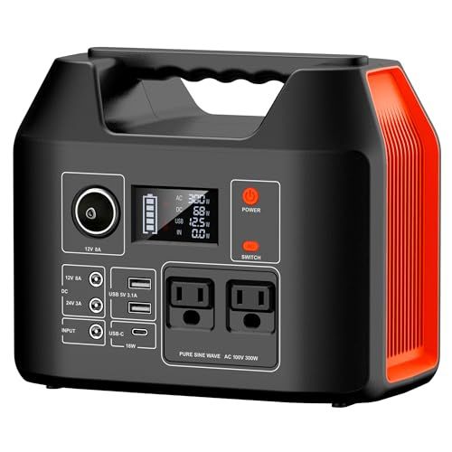 ポータブル電源 407Wh 110000mAH 大容量 ポータブルバッテリー 家庭用 バックアップ電源 ぽーたふる電源 小型軽量 純正弦波 AC出力 定格300W 瞬間600W 急速充電QC3.0 三つの充電方法 液晶画面表示 LEDライト付き アウトドア