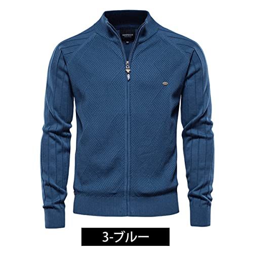 TopIsm トップイズム ゴルフウェア メンズ ニット セーター ゴルフ フルジップアップ 長袖 ジャケット トップス リブ編み 無地 秋冬